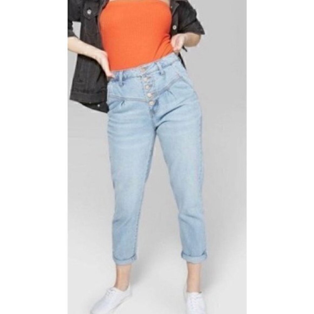 Wild Fable Light Wash High Rise Button Fly Straight Leg Slim Jeans Size 10 NWOT